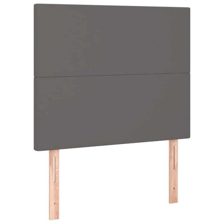 kontinentalseng med madras 100x200 cm kunstlæder grå