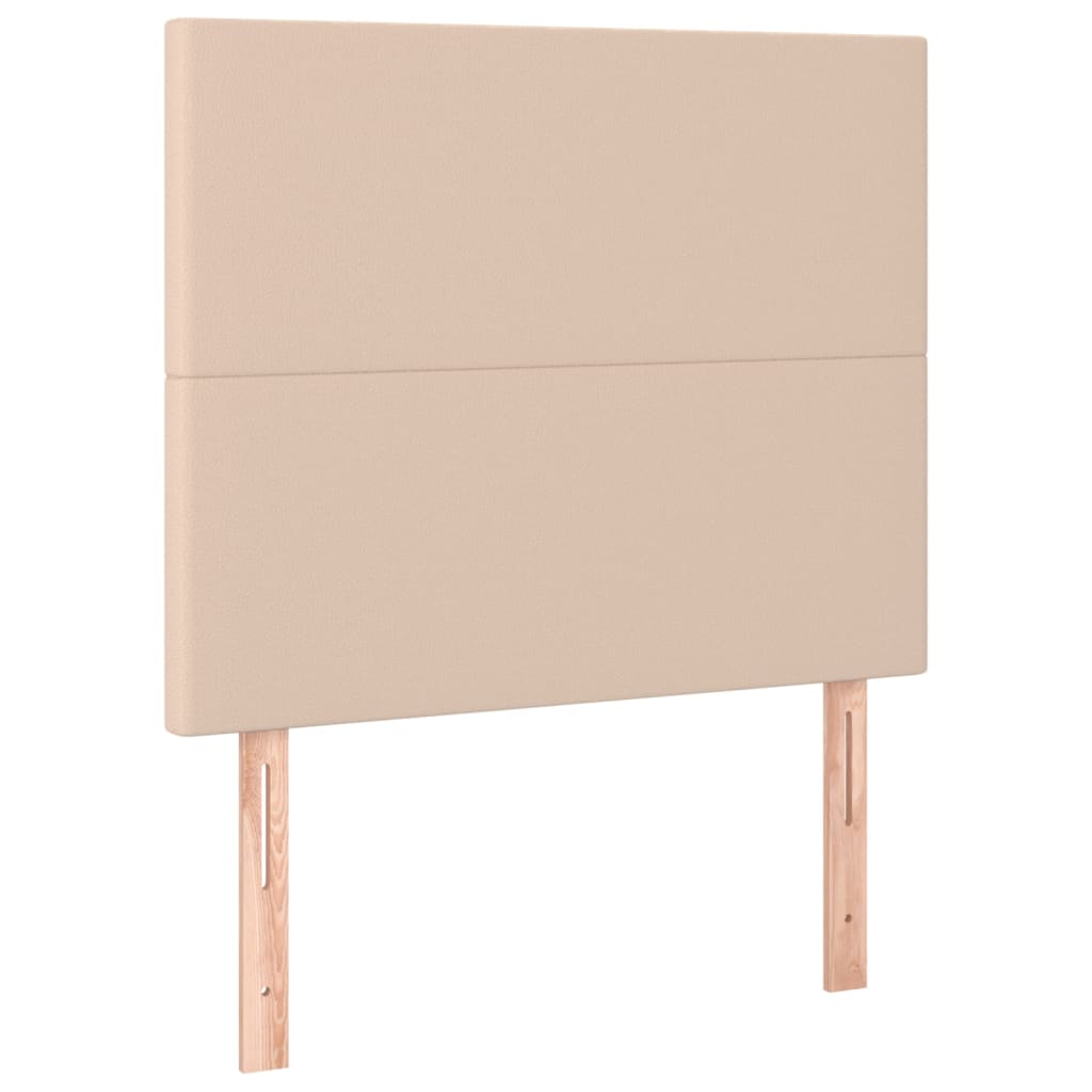 kontinentalseng 100x200 cm kunstlæder cappuccinofarvet