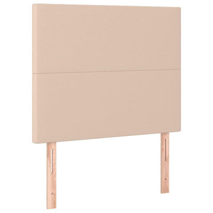 kontinentalseng 100x200 cm kunstlæder cappuccinofarvet