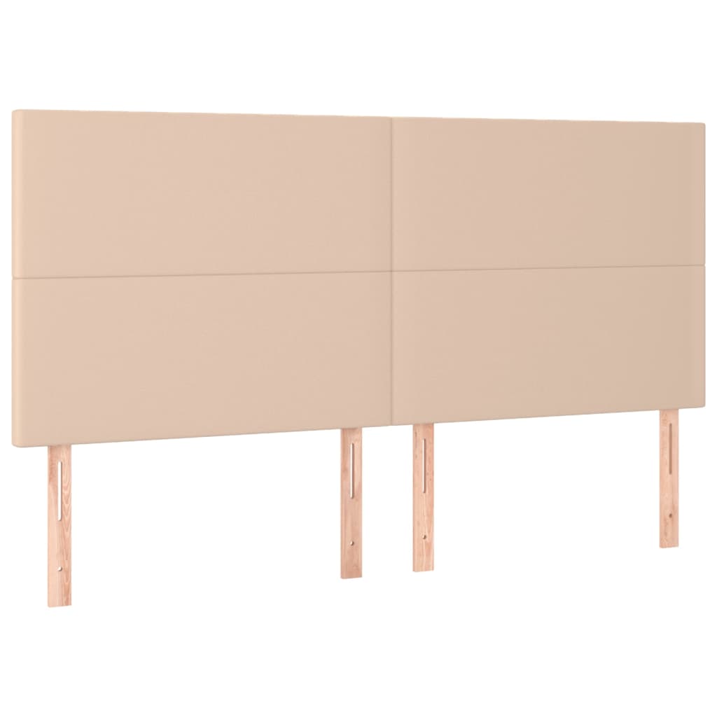 kontinentalseng 180x200 cm kunstlæder cappuccinofarvet
