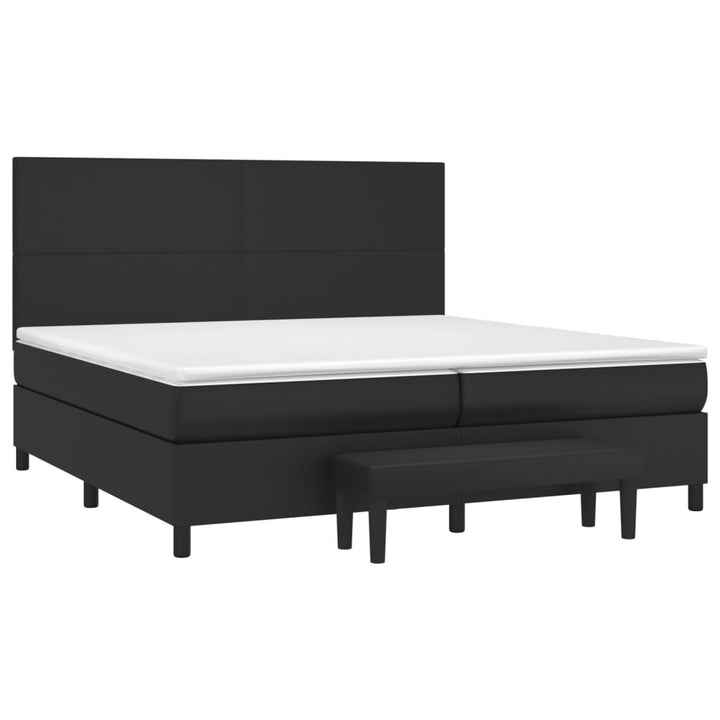 kontinentalseng med madras 200x200 cm kunstlæder sort