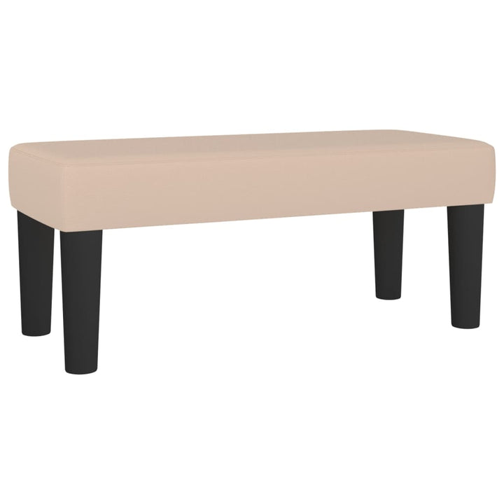 kontinentalseng 100x200 cm kunstlæder cappuccinofarvet