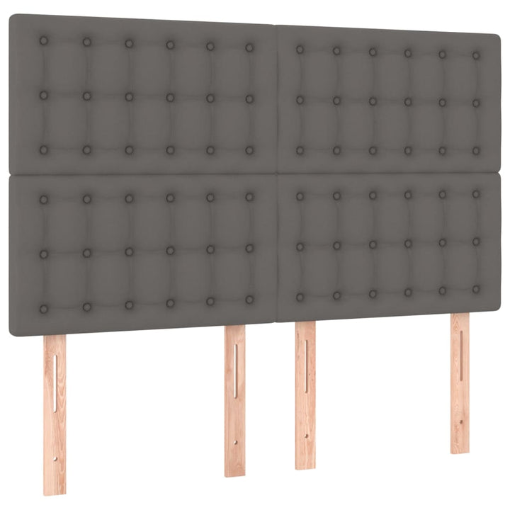kontinentalseng med madras 140x190 cm kunstlæder grå