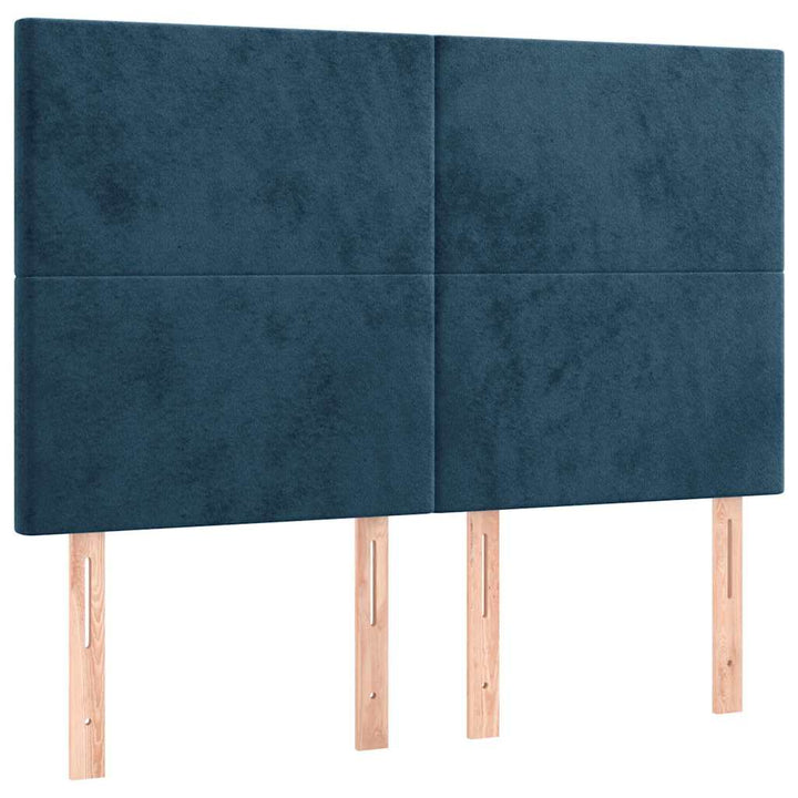 kontinentalseng med madras 140x190 cm fløjl mørkeblå