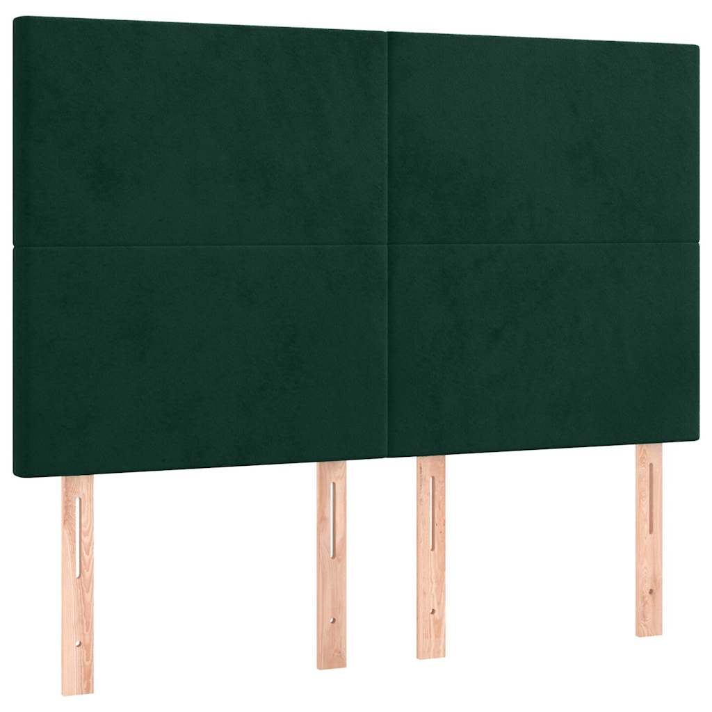 kontinentalseng med madras 140x200 cm fløjl mørkegrøn
