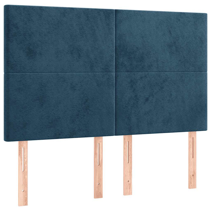 kontinentalseng med madras 140x200 cm fløjl mørkeblå