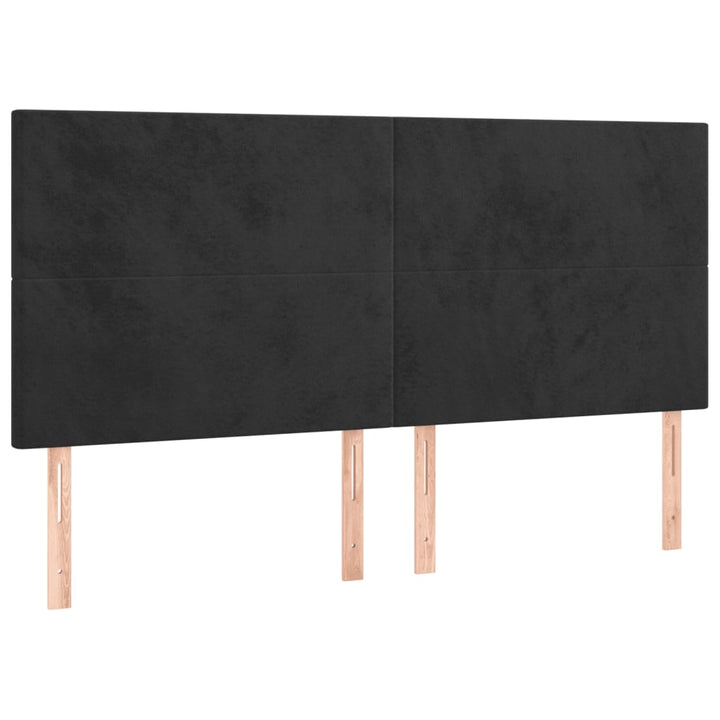 kontinentalseng med madras 160x200 cm fløjl sort