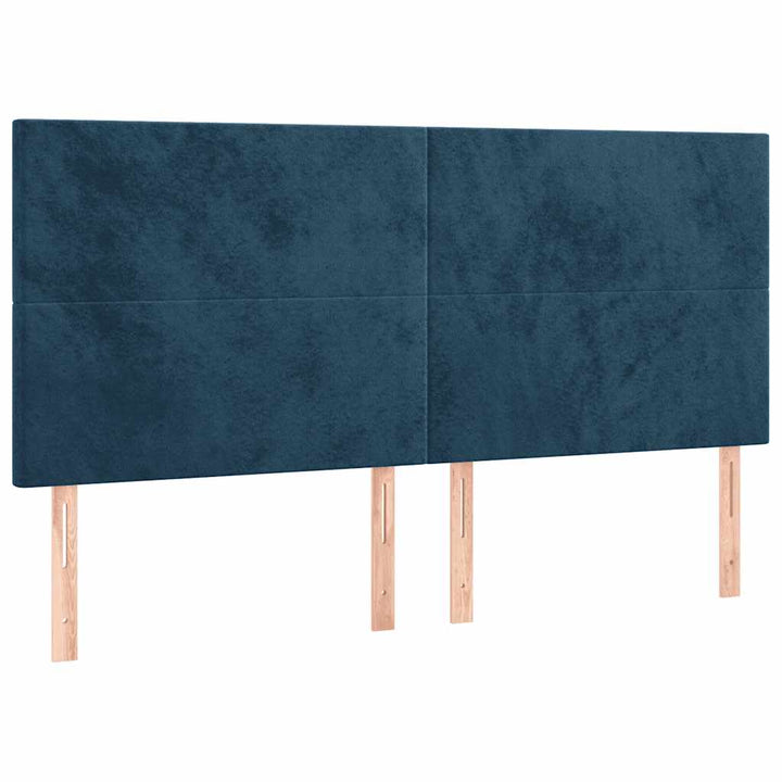 kontinentalseng med madras 160x200 cm fløjl mørkeblå