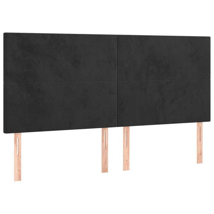 kontinentalseng med madras 180x200 cm fløjl sort