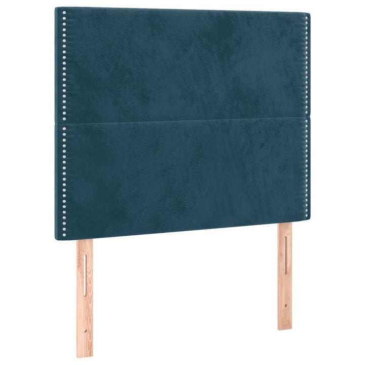 kontinentalseng med madras 90x200 cm fløjl mørkeblå