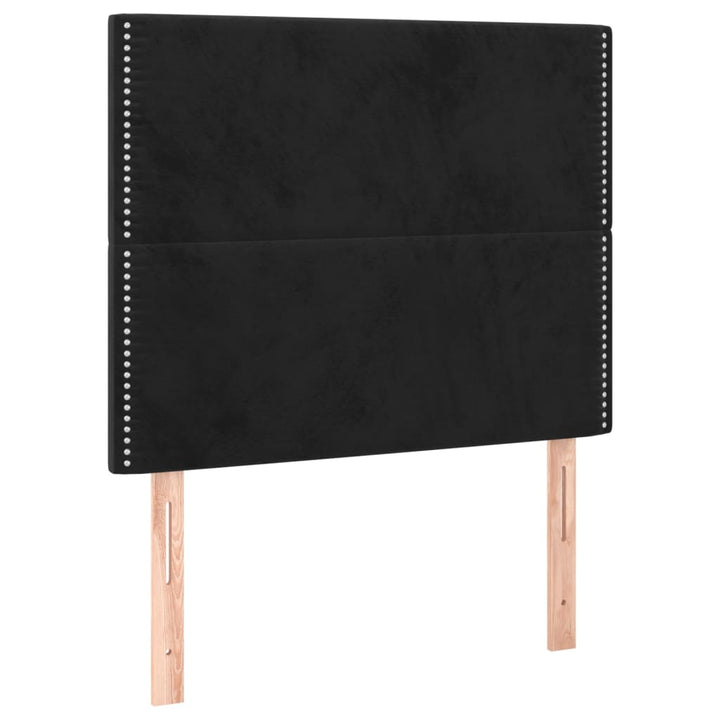 kontinentalseng med madras 100x200 cm fløjl sort