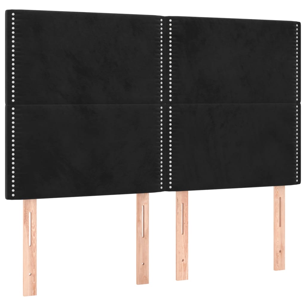 kontinentalseng med madras 140x200 cm fløjl sort