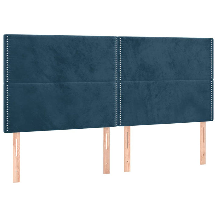 kontinentalseng med madras 160x200 cm fløjl mørkeblå