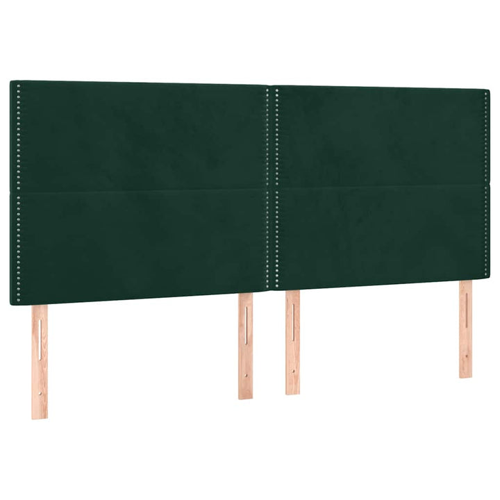 kontinentalseng med madras 200x200 cm fløjl mørkegrøn