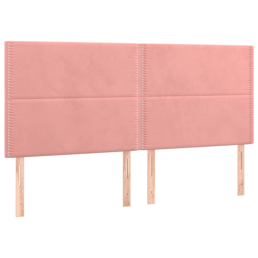 kontinentalseng med madras 200x200 cm fløjl lyserød
