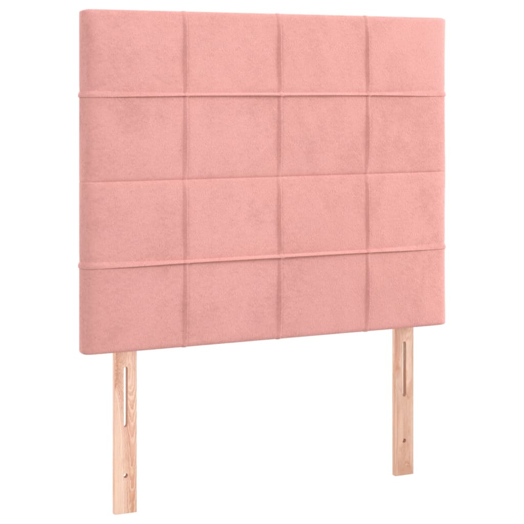 kontinentalseng med madras 90x200 cm fløjl lyserød