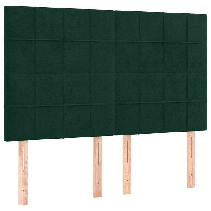 kontinentalseng med madras 140x200 cm fløjl mørkegrøn
