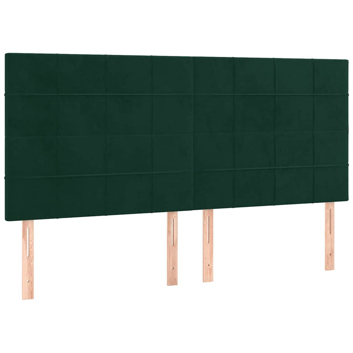kontinentalseng med madras 180x200 cm fløjl mørkegrøn