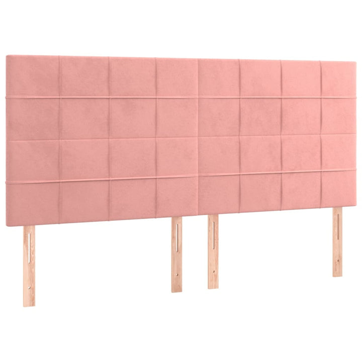 kontinentalseng med madras 200x200 cm fløjl lyserød