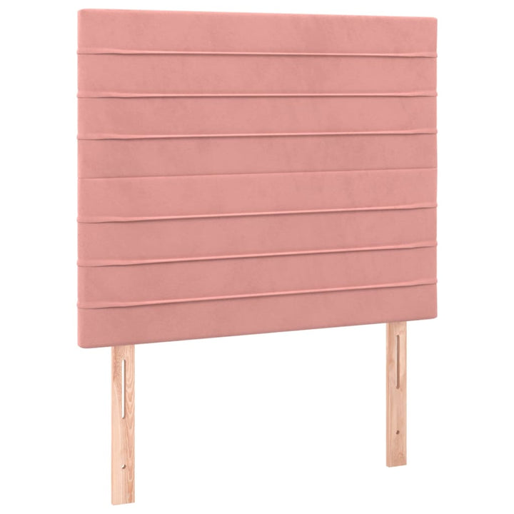 kontinentalseng med madras 90x190 cm fløjl pink