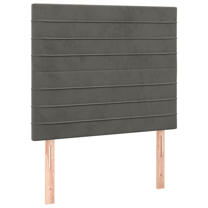 kontinentalseng med madras 90x200cm fløjl mørkegrå