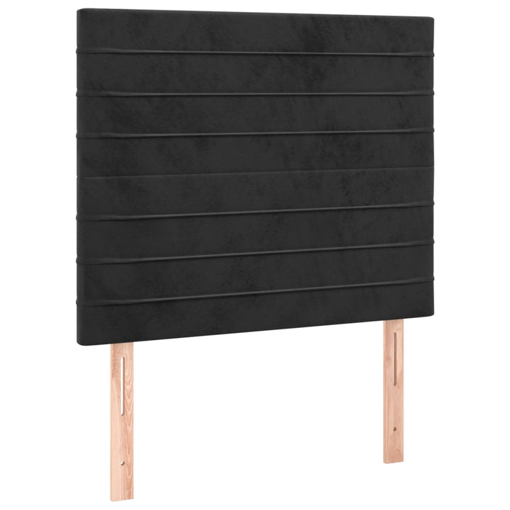 kontinentalseng med madras 100x200 cm fløjl sort