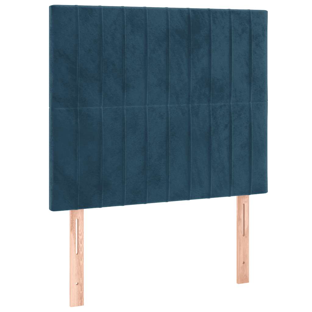 kontinentalseng med madras 80x200 cm fløjl mørkeblå