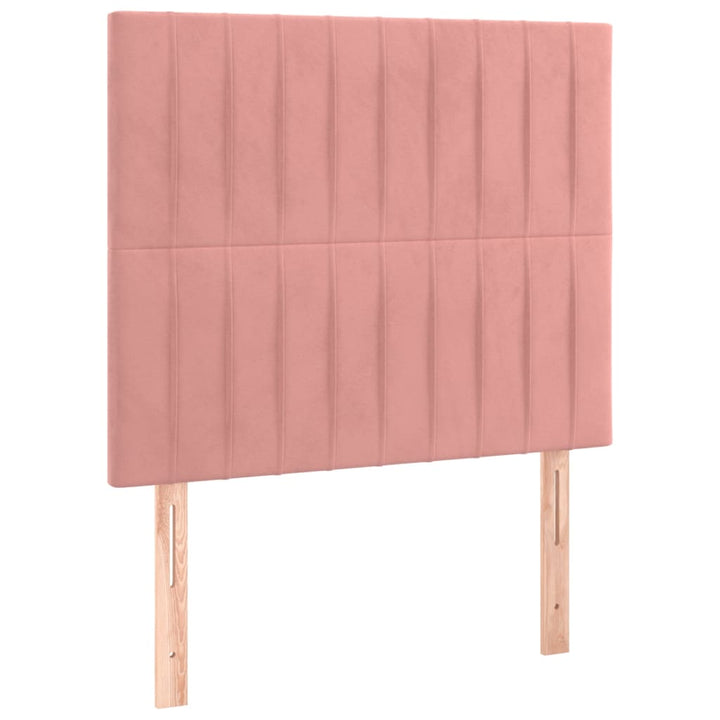 kontinentalseng med madras 90x190 cm fløjl pink