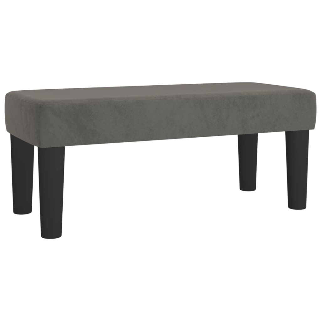 kontinentalseng med madras 90x200cm fløjl mørkegrå