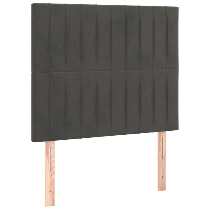 kontinentalseng med madras 100x200 cm fløjl mørkegrå