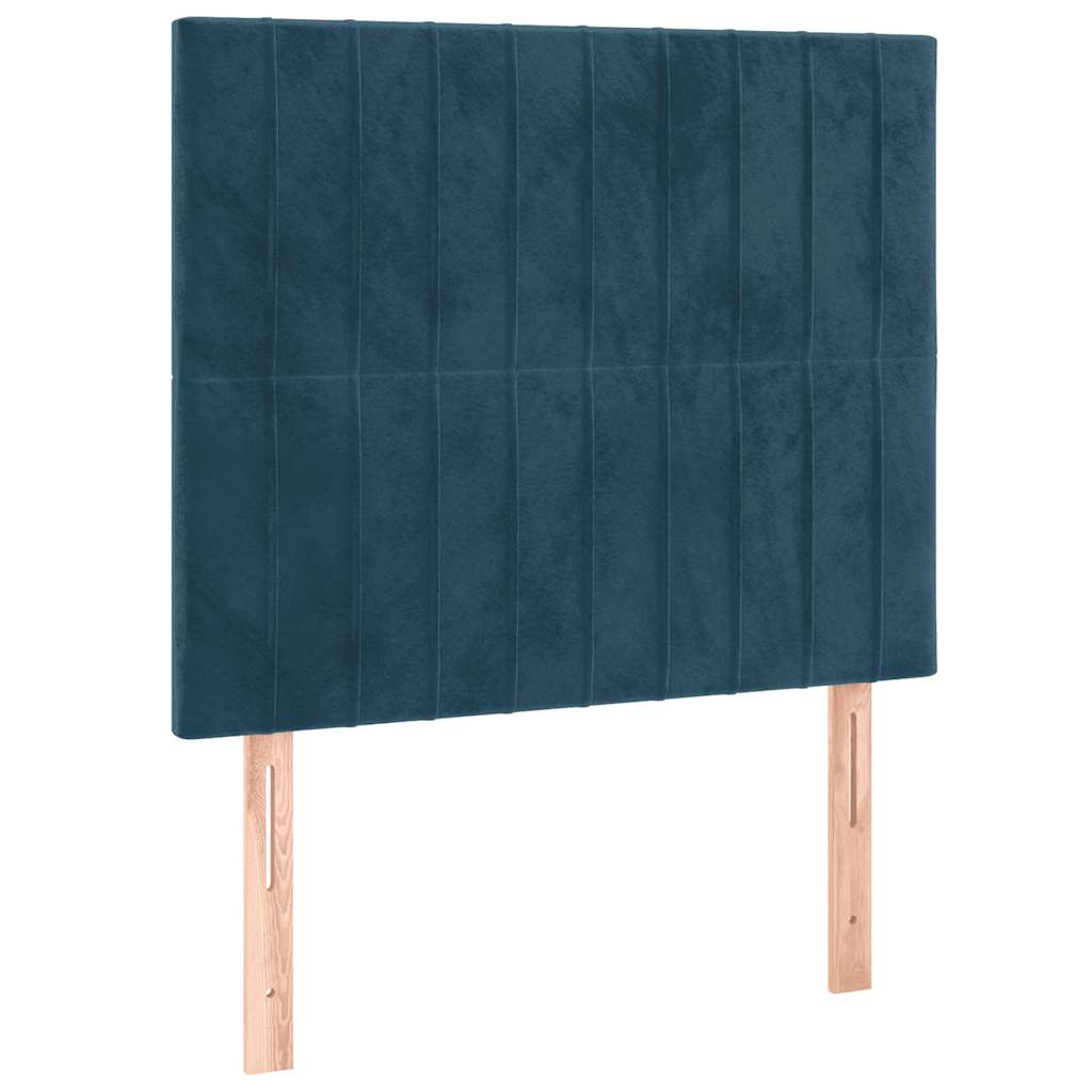 kontinentalseng med madras 100x200 cm fløjl mørkeblå