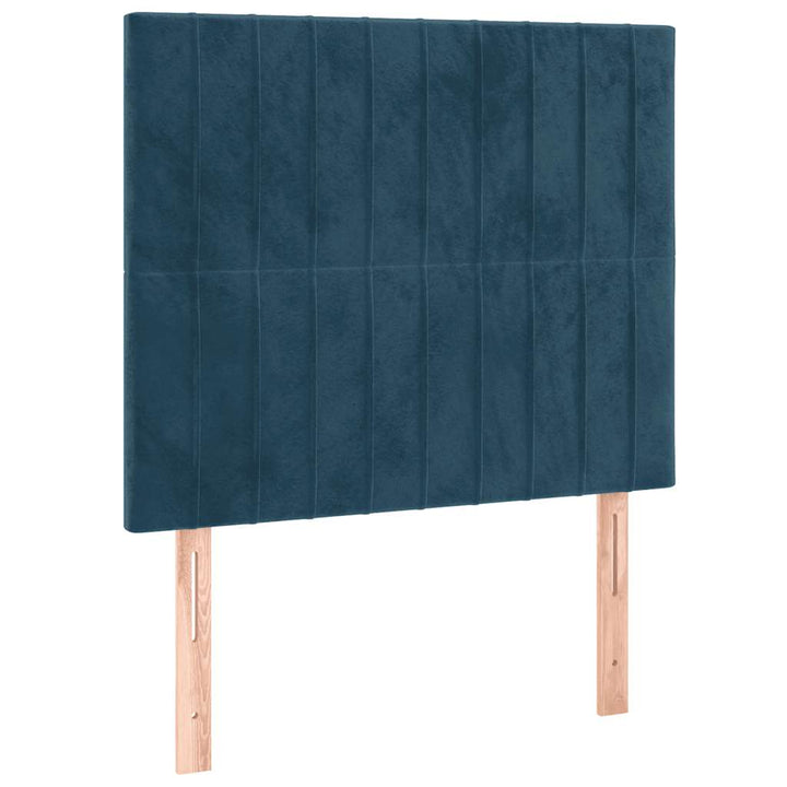 kontinentalseng med madras 100x200 cm fløjl mørkeblå
