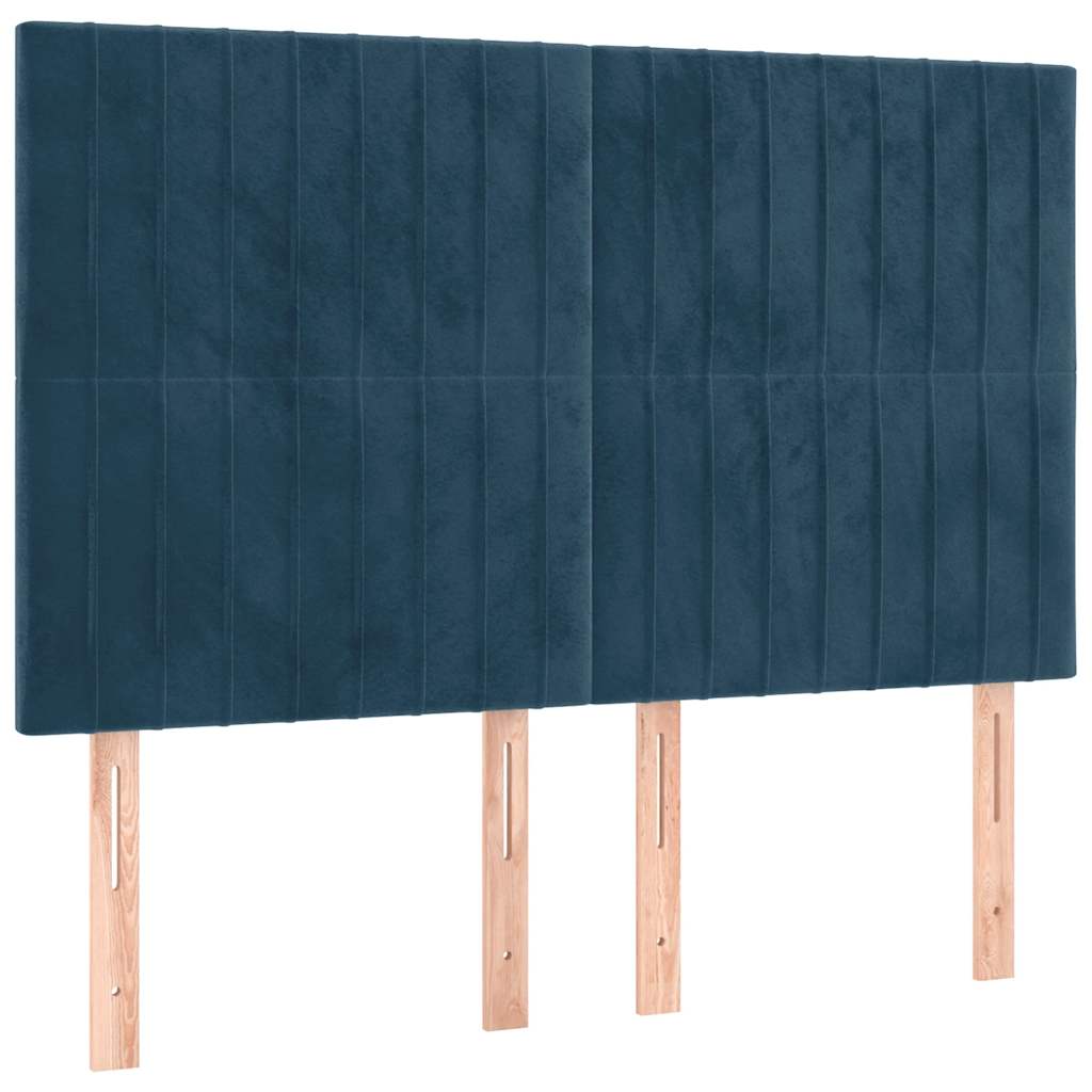 kontinentalseng med madras 140x200 cm fløjl mørkeblå