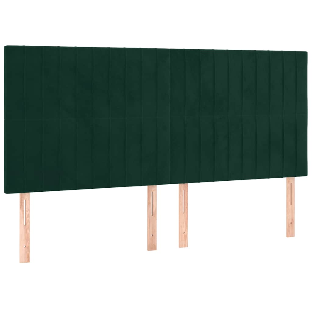 kontinentalseng med madras 160x200 cm fløjl mørkegrøn