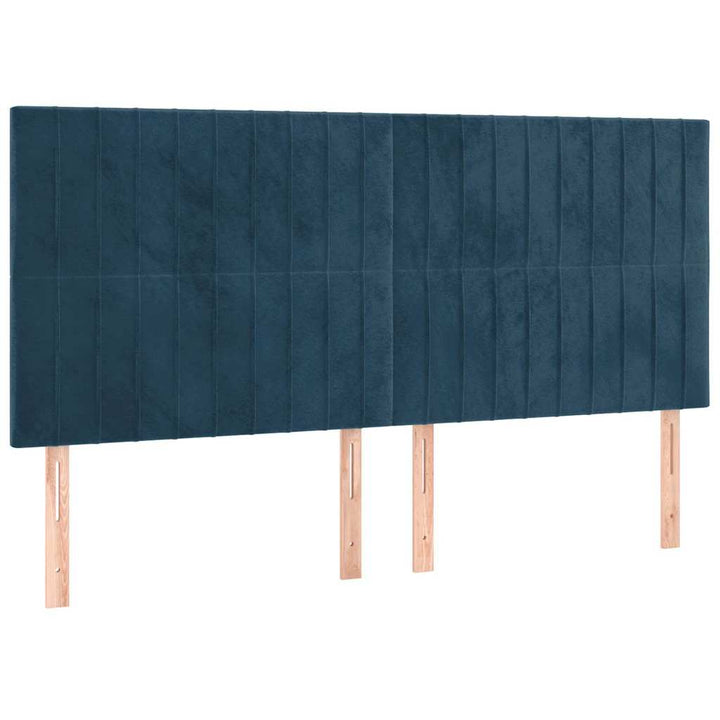 kontinentalseng med madras 160x200 cm fløjl mørkeblå