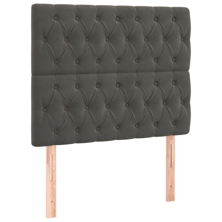 kontinentalseng 120x200 cm fløjl mørkegrå