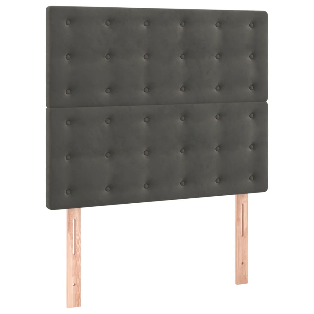 kontinentalseng med madras 80x200 cm fløjl mørkegrå