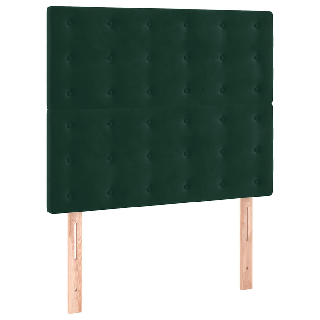 kontinentalseng med madras 80x200 cm fløjl mørkegrøn