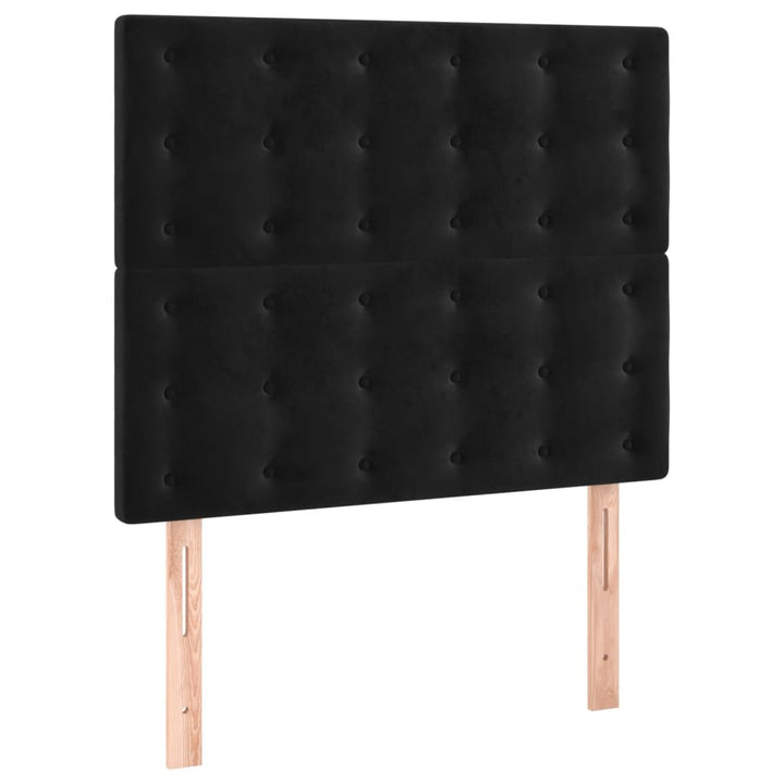 kontinentalseng med madras 100x200 cm fløjl sort