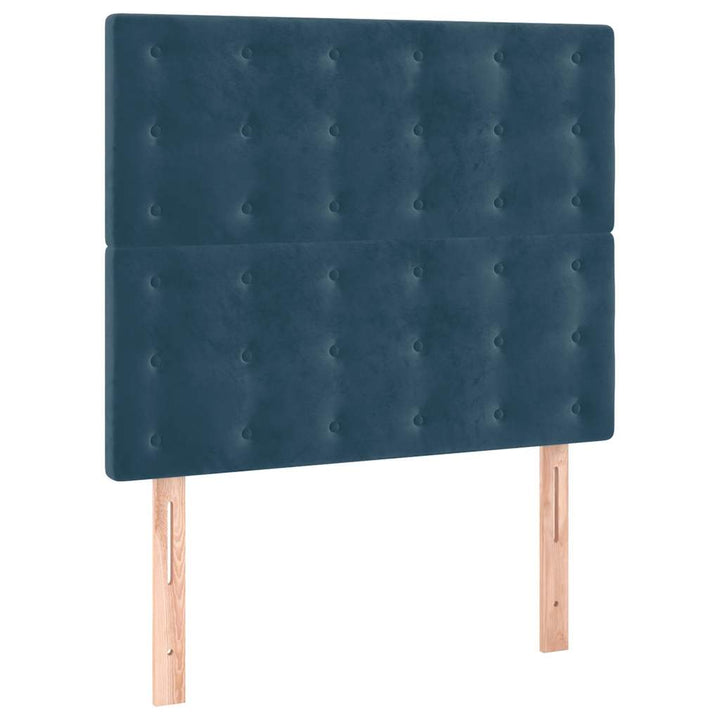 kontinentalseng med madras 100x200 cm fløjl mørkeblå