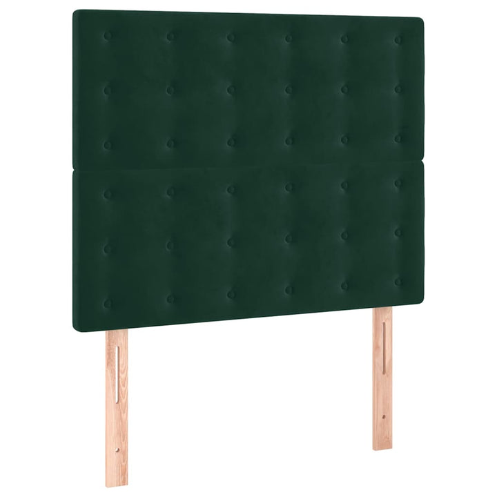 kontinentalseng 120x200 cm fløjl mørkegrøn