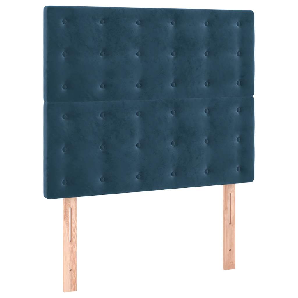 kontinentalseng 120x200 cm fløjl mørkeblå