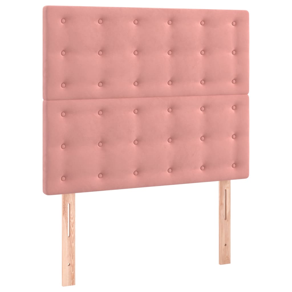 kontinentalseng 120x200 cm fløjl lyserød