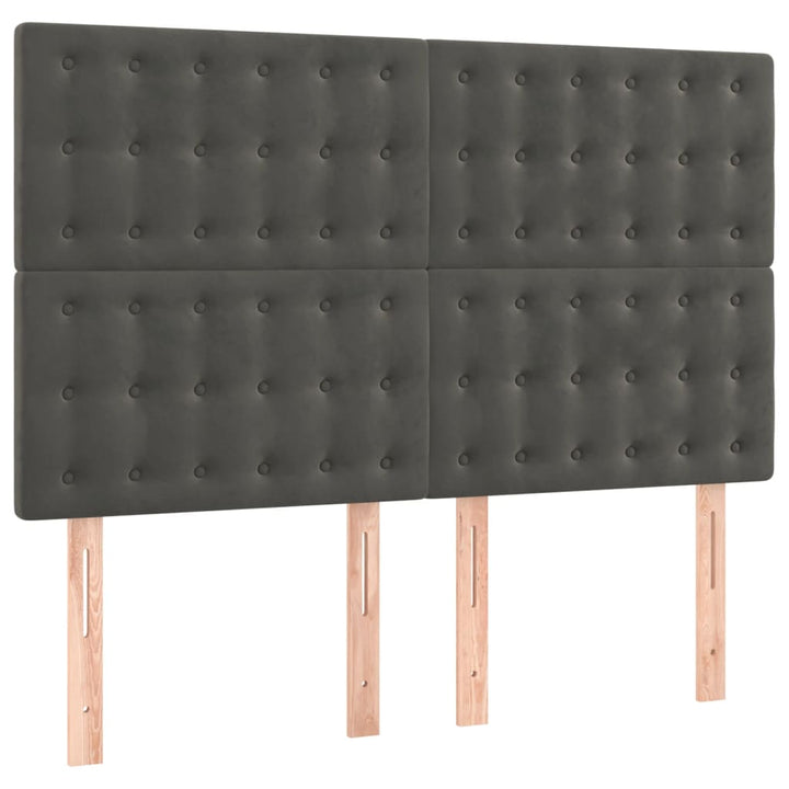 kontinentalseng med madras 140x200 cm fløjl mørkegrå