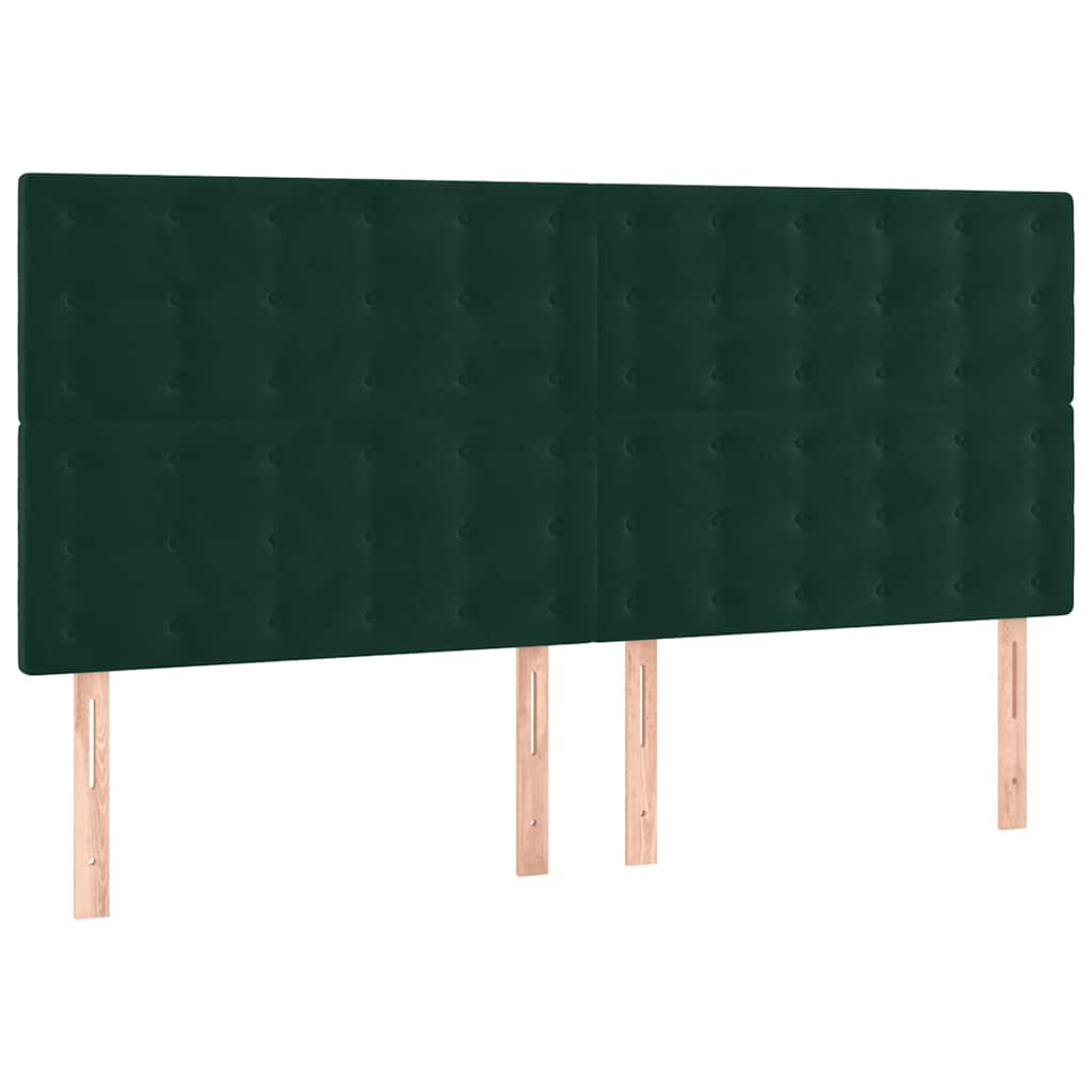 kontinentalseng med madras 180x200 cm fløjl mørkegrøn