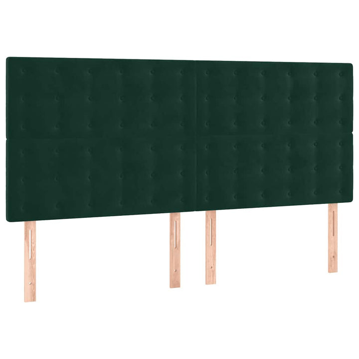 kontinentalseng med madras 180x200 cm fløjl mørkegrøn