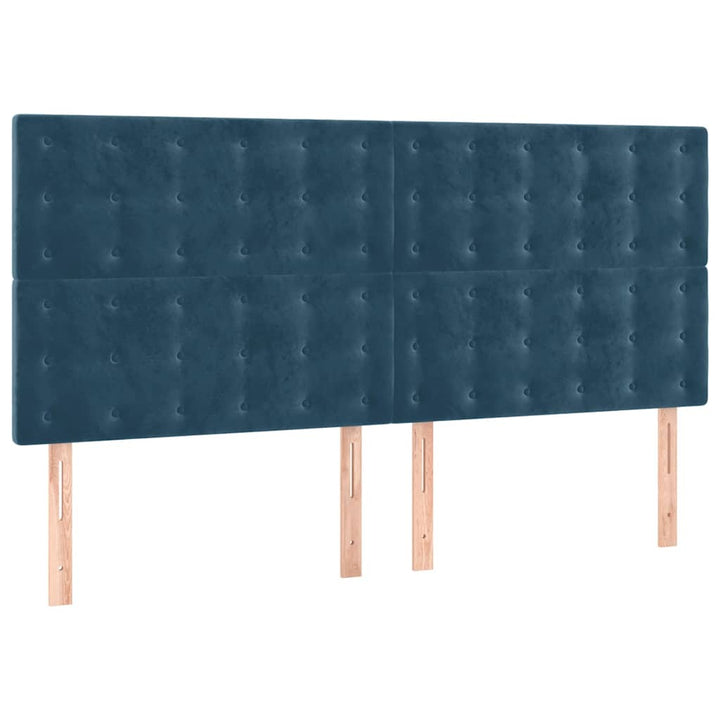 kontinentalseng med madras 180x200 cm fløjl mørkeblå