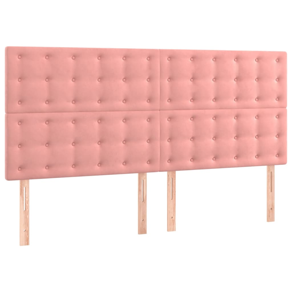 kontinentalseng med madras 200x200 cm fløjl lyserød