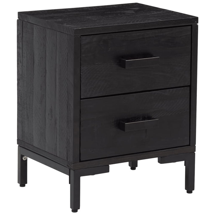 sengeborde 2 stk. 36x30x45 cm massivt fyrretræ sort