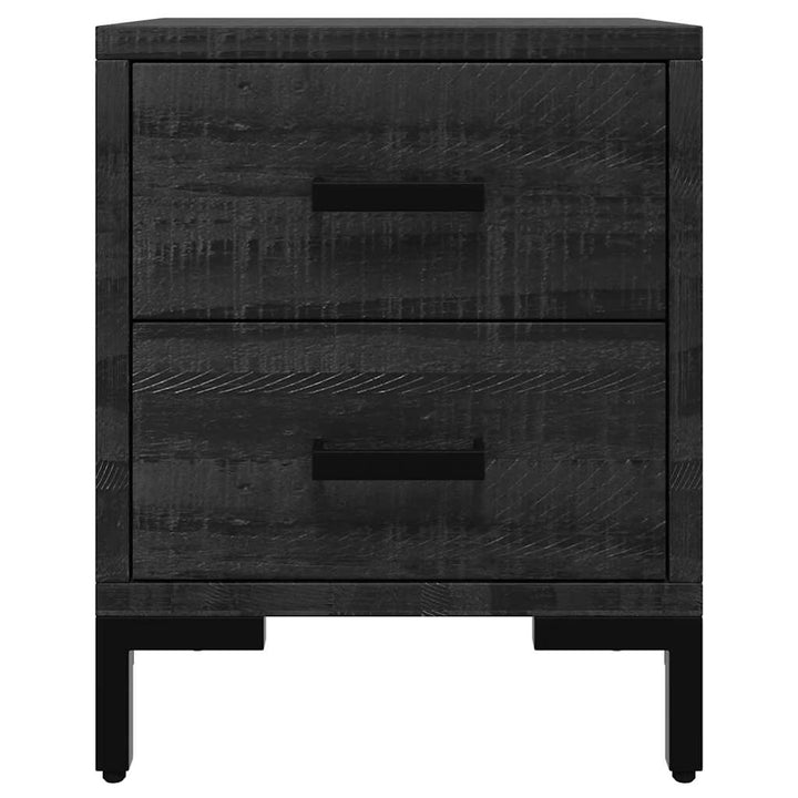 sengeborde 2 stk. 36x30x45 cm massivt fyrretræ sort